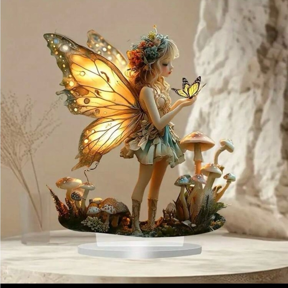 Fairy Figurine with Illuminated Wings